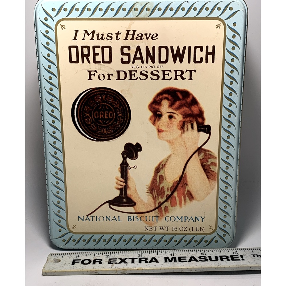 Vintage Oreo Cookie Tin 1985 I Must Have Oreo Sandwich Cookie for Dessert